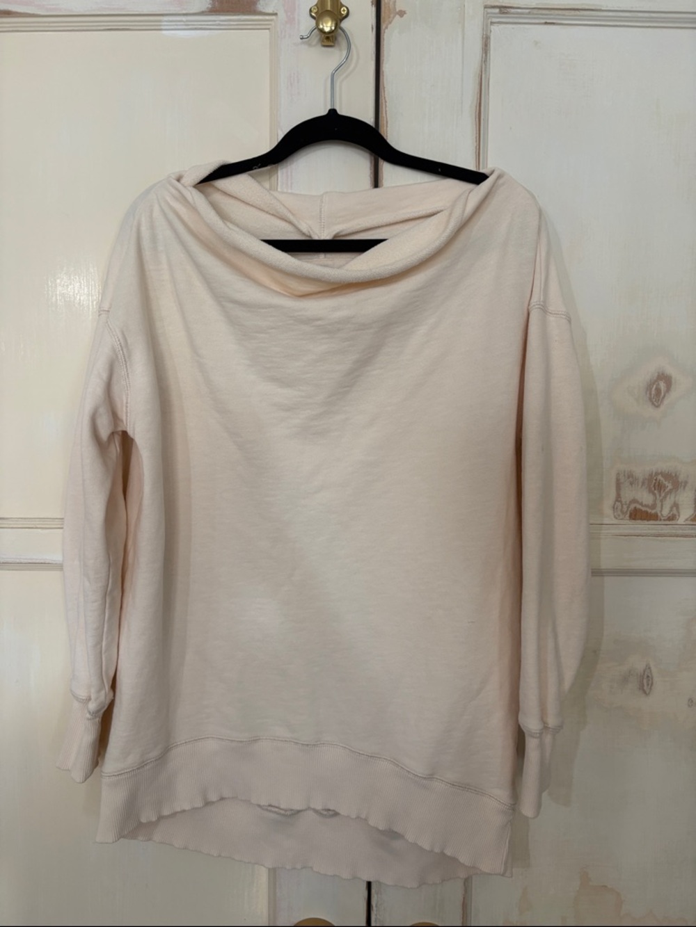 Pilcro Cream Cowl-Neck Lightweight Sweater